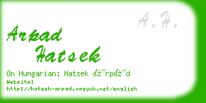 arpad hatsek business card